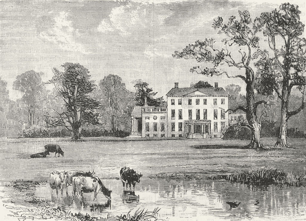 LONDON. Arnos Grove, Southgate 1888 old antique vintage print picture